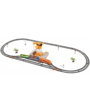 Set za igru Zefeng Toys - Teretni vlak sa tračnicama i dizalicom, 3m